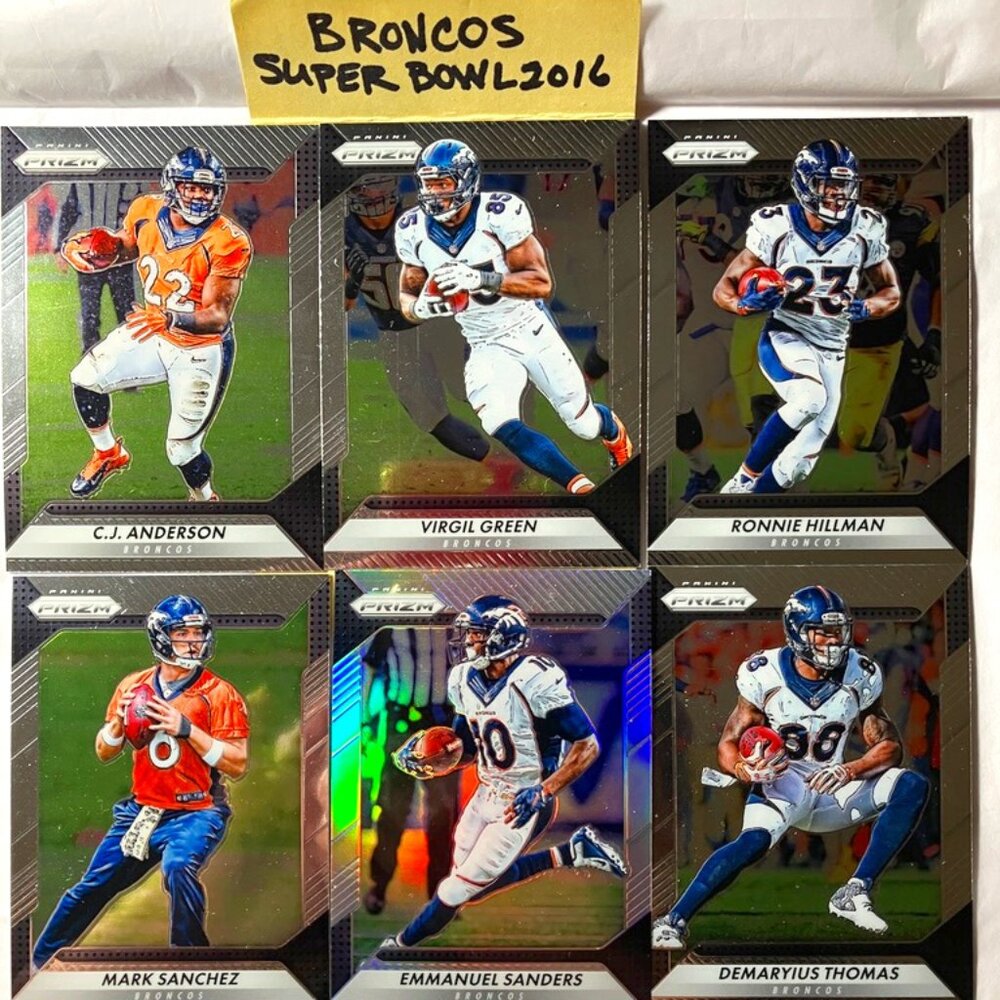SUPER BOWL 2016--NFL DENVER BRONCOS SIX (6) SELECT MEMBERS. PANINI. PRISTINE